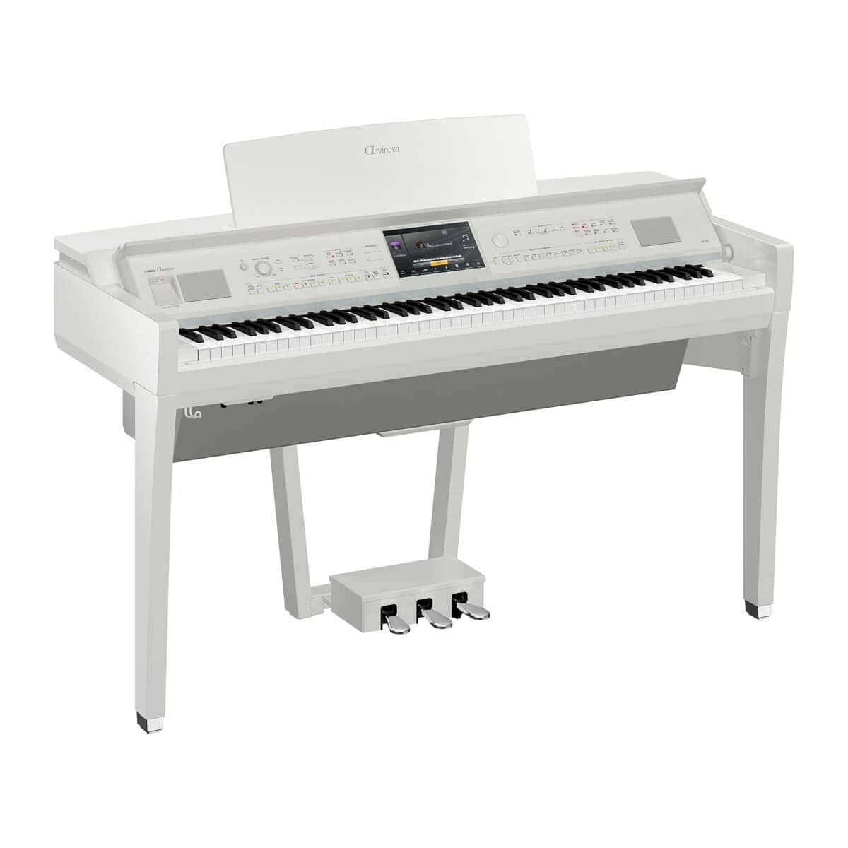 Yamaha CVP809 Polished White (Angle)