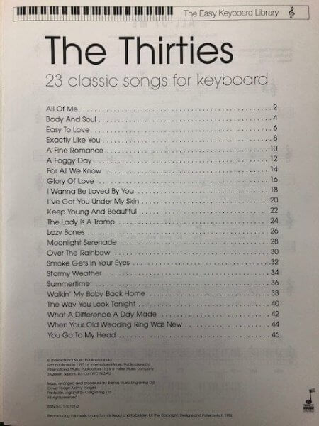 The Easy Keyboard Library - Thirties