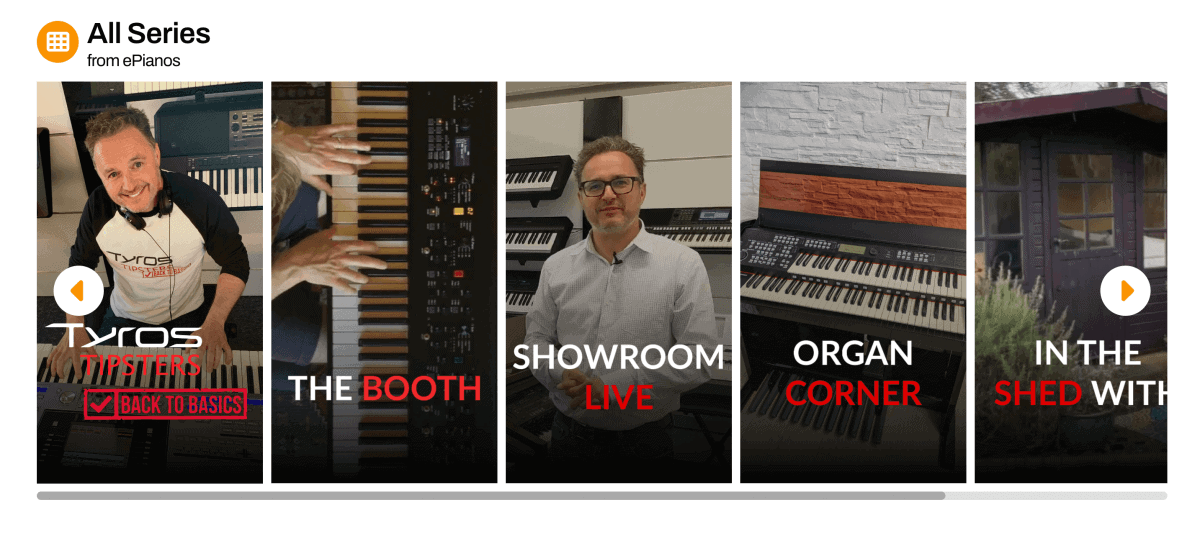 picture of our Netflix style show episodes featuring piano and keyboard demonstrations, comparisons, and reviews