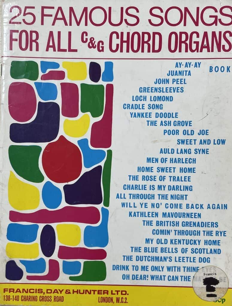 25 Famous Songs For All C&G Chord Organs Book
