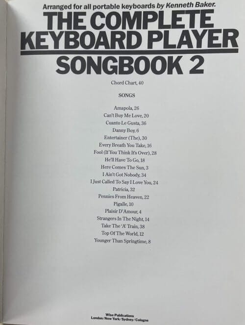 The Complete Keyboard Player Songbook 2