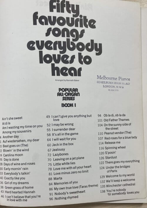 Fifty Favourite Songs Everyone Loves To Hear Book 1