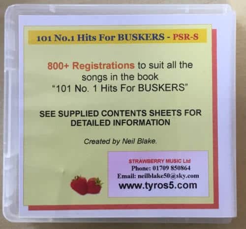 101 No. 1 Hits for Buskers - Yamaha PSR-S Models - (USB ONLY) Strawberry Music Pre Owned