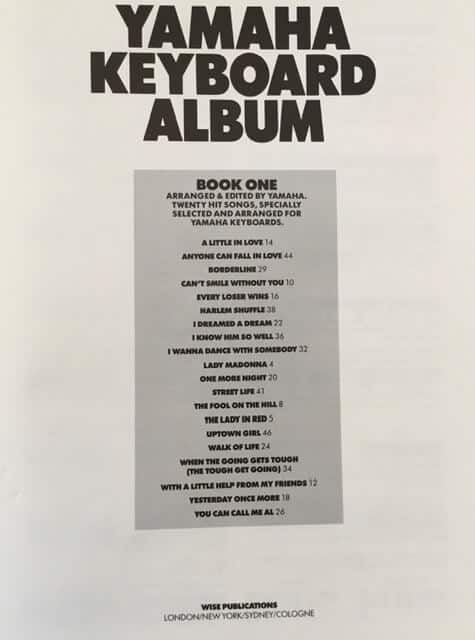 Yamaha Keyboard Album Book Book One