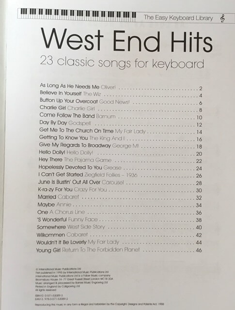 The Easy Keyboard Library - West End Hits