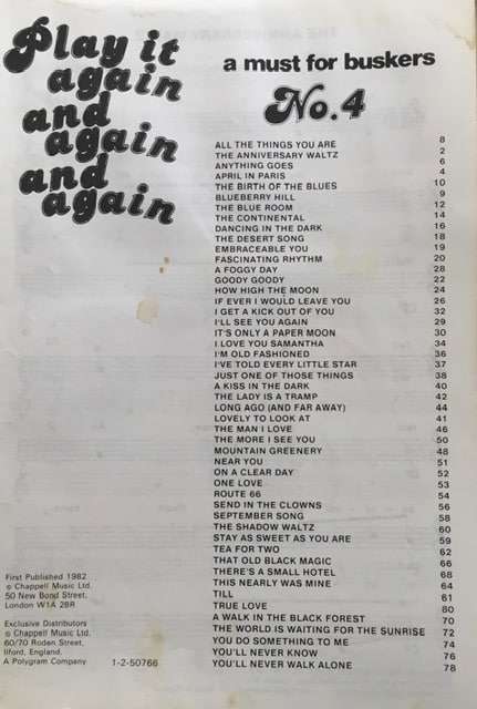 Play it Again and Again and Again No. 4 a Must for Buskers