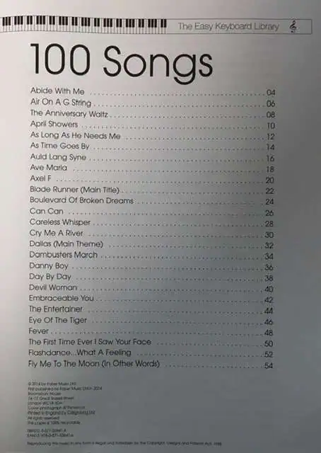 The Easy Keyboard Library - 100 Songs Bumper Edition