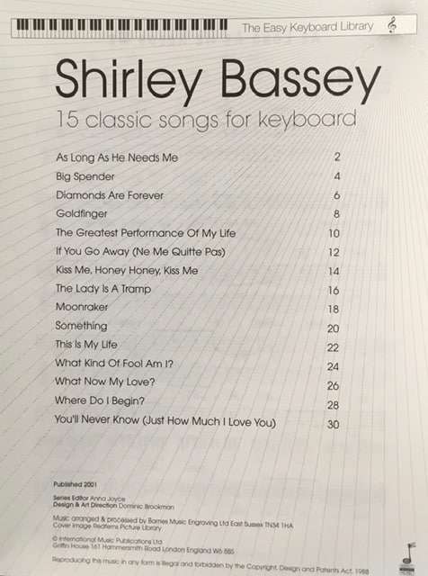 The Easy Keyboard Library - Shirley Bassey