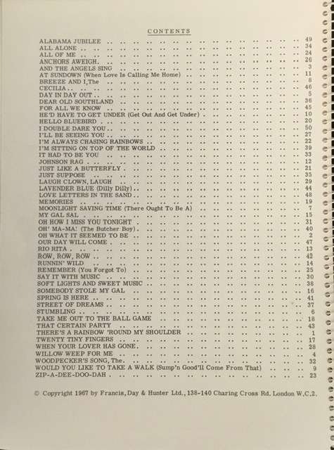 Francis & Days Pocket Book for Buskers No.4