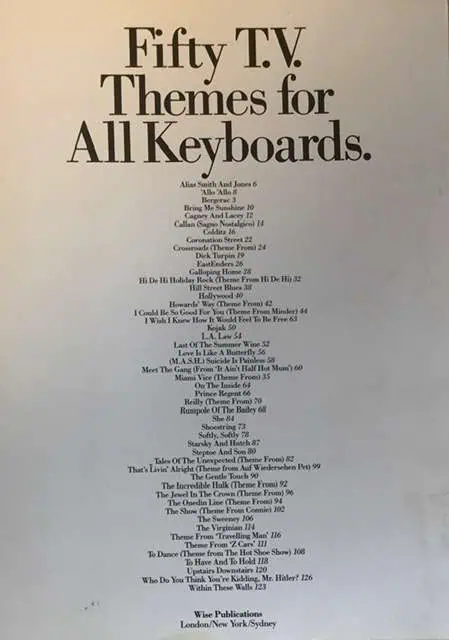 Fifty TV Themes for All Keyboards