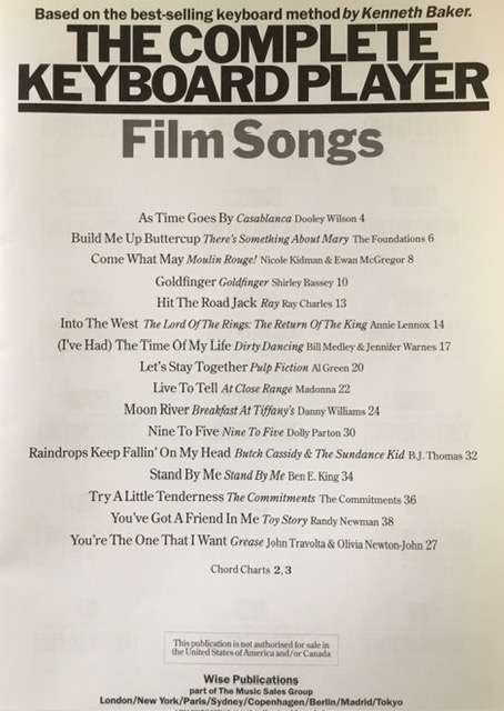 The Complete Keyboard Player - Film Songs