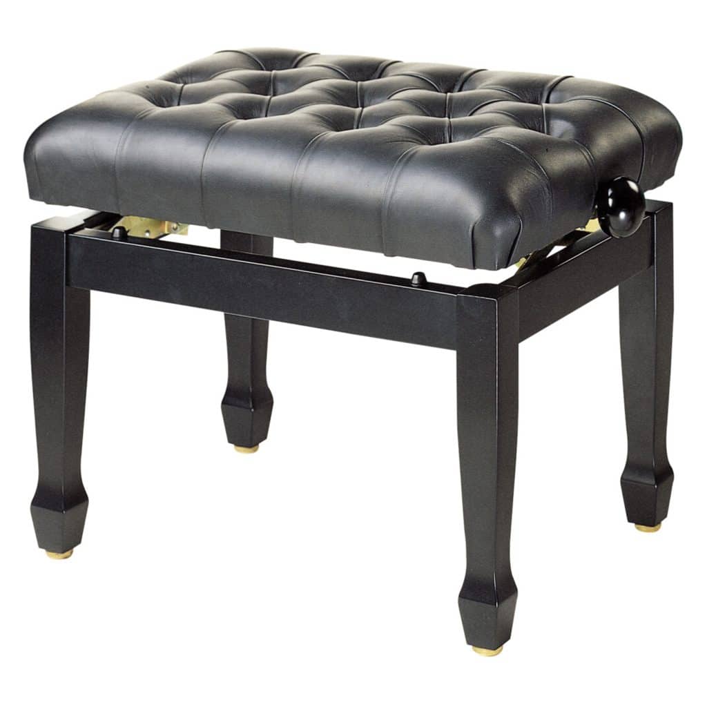 Luxury Adjustable Concert Piano Stool | High Gloss Black