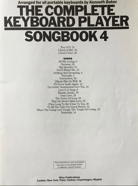 The Complete Keyboard Player - Songbook 4