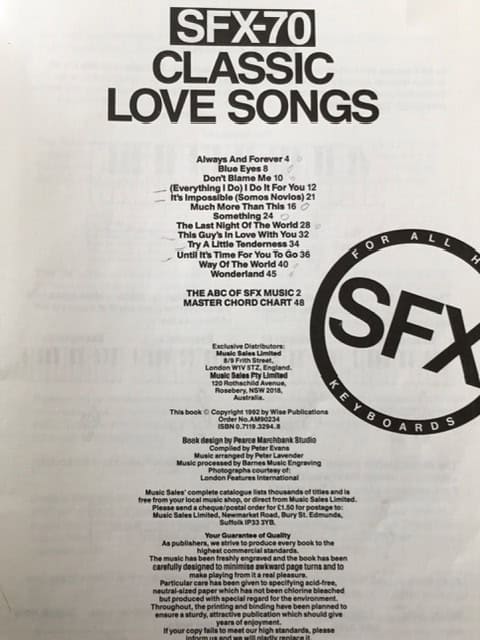 SFX-70 Classic Love Songs