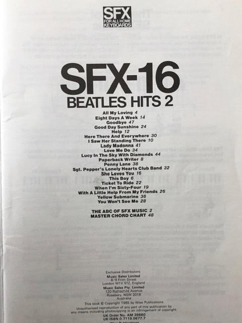 SFX-16 Beatles Hits 2
