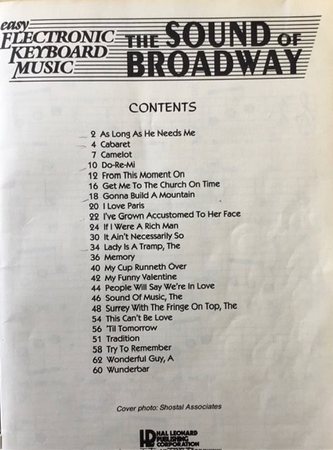 Easy Electronic Keyboard Music - The Sound of Broadway 11