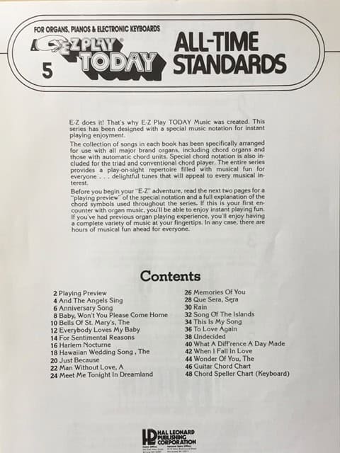 EZ Play Today - All-Time Standards 4