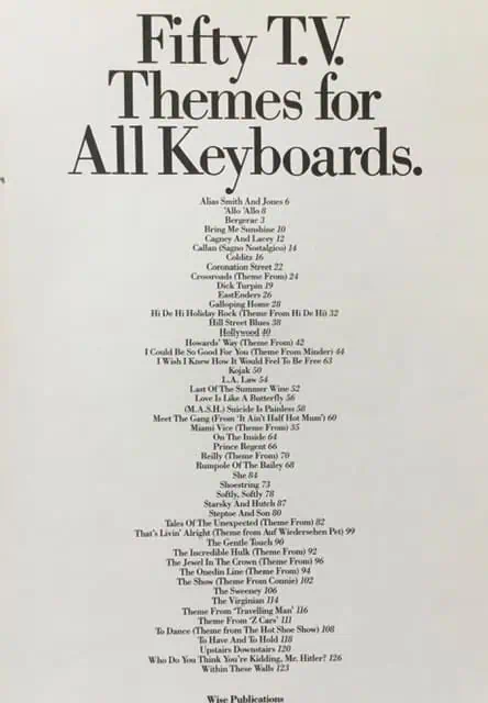 Fifty TV Themes for All Keyboards